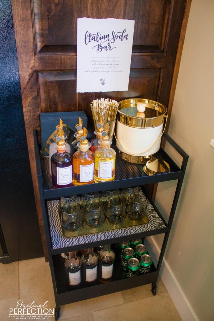 italian soda bar cart for christmas visiting guests